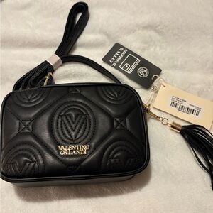 Valentino Orlandi Black and Gold Crossbody Bag